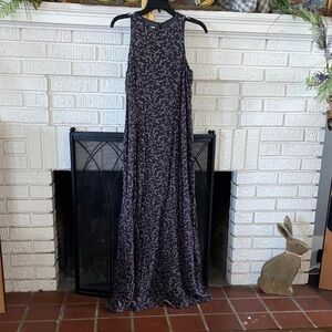 Jones New York Black Maxi Dress with Cream Floral Print